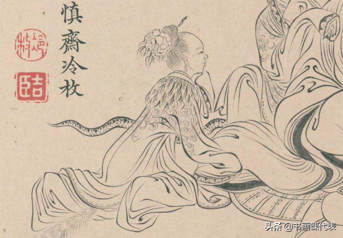 小写意罗汉图白描,一幅好看的中国画白描