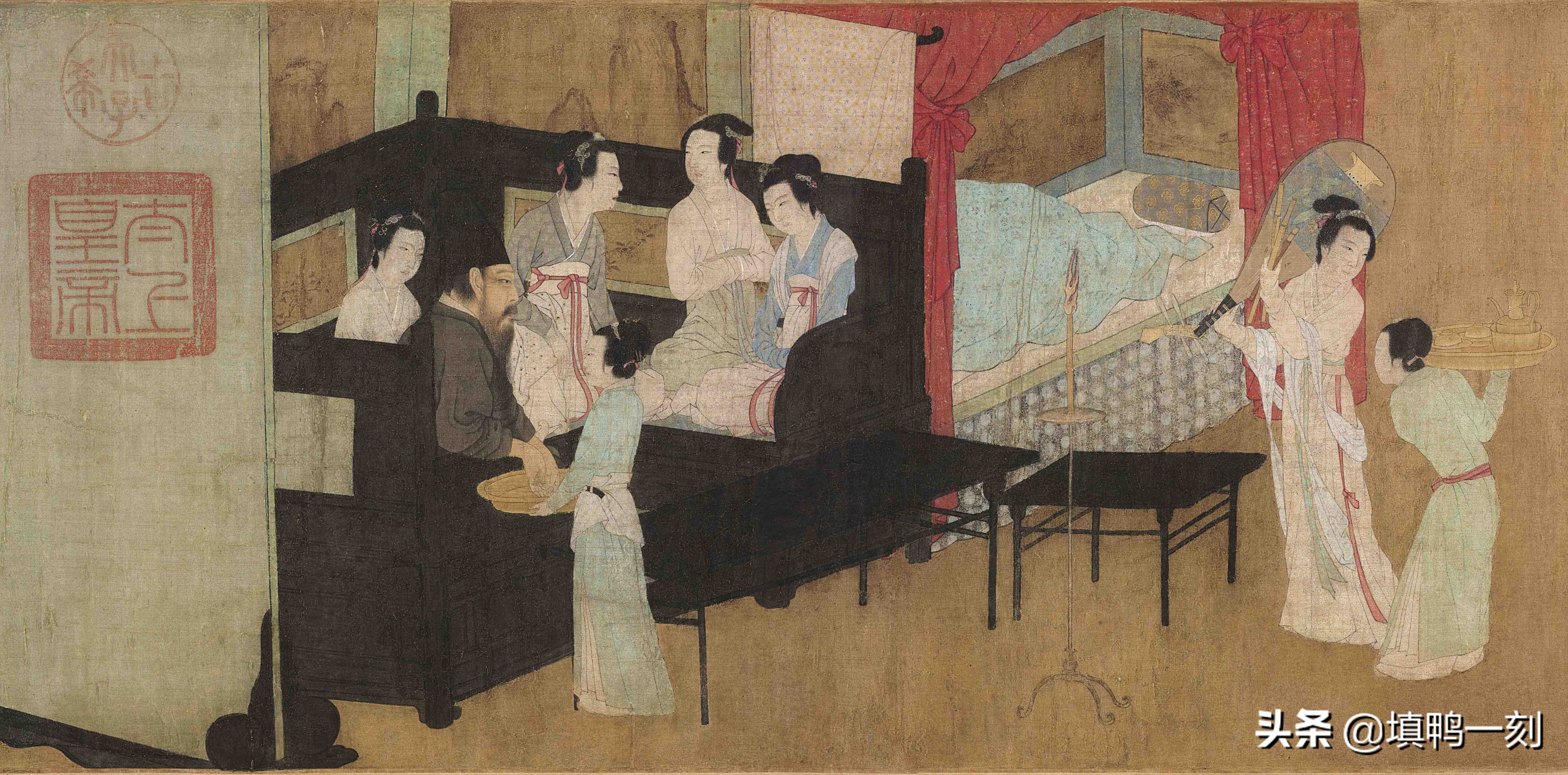 韩熙载夜宴图是真开心还是假开心,上新了故宫第四期韩熙载夜宴图