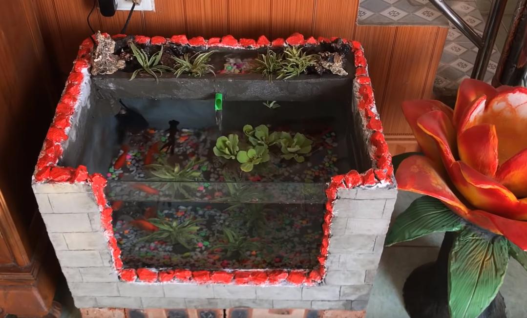 在家自做泡沫箱鱼缸,泡沫箱制作鱼缸养鱼