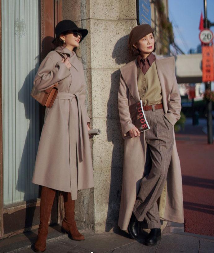 三木冬装搭配腰带,大衣穿搭显高指南