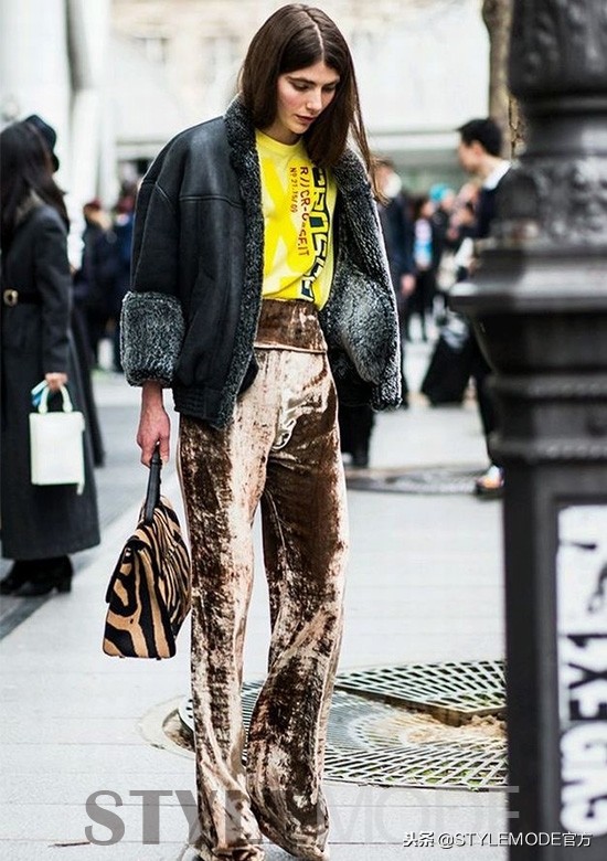 立领复古冬季机车夹克,冬季保暖机车夹克套装时髦搭配