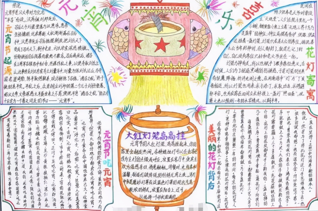 关于元宵节习俗和相关诗句,元宵节手抄报内容诗词