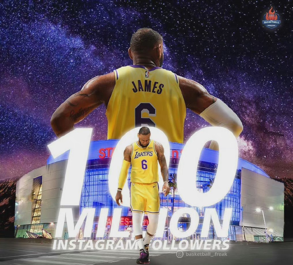 这就叫巨星影响力！詹姆斯ins粉丝破亿