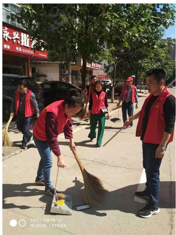 石门志愿者,在职党员进社区志愿服务活动