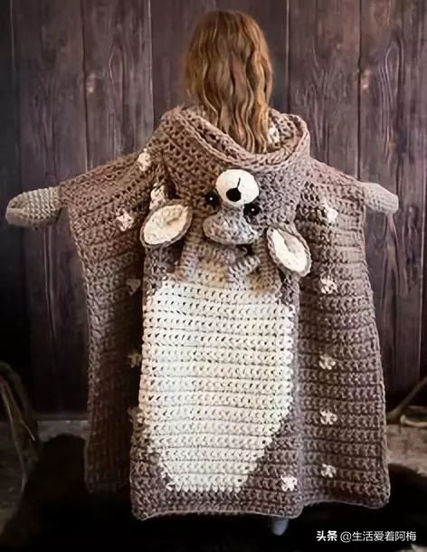 妈妈钩的小羊毯子,妈妈钩的睡袋