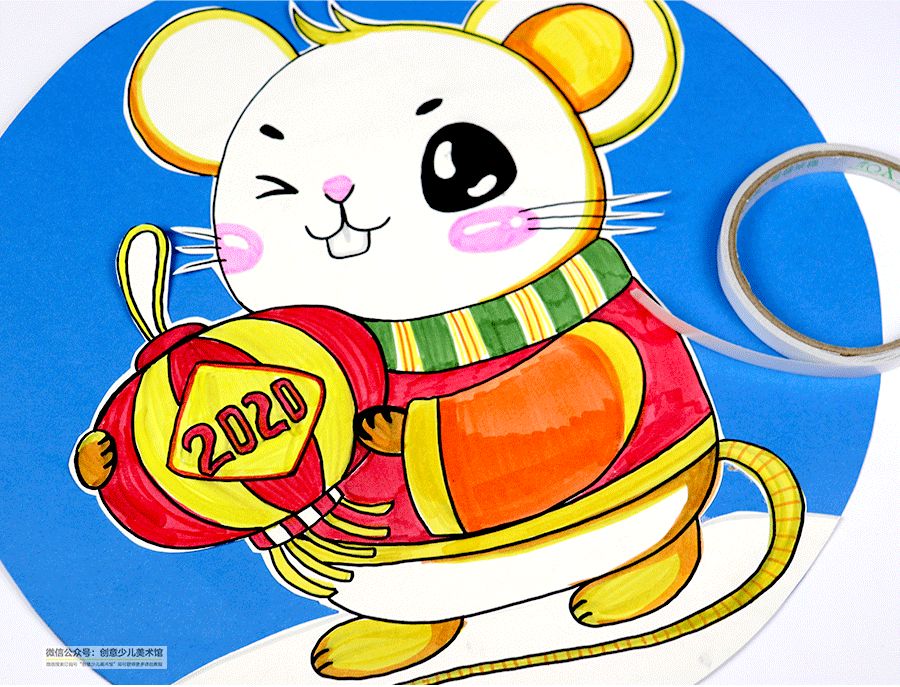 蜡笔画兔子灯笼儿童,小老鼠躲在灯笼里怎么画