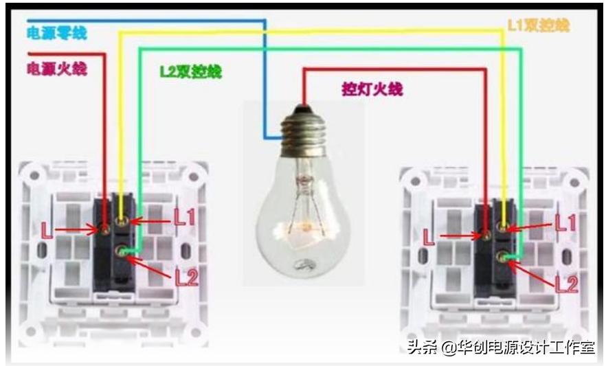 照明开关接法单控,照明开关单开双控怎么接线