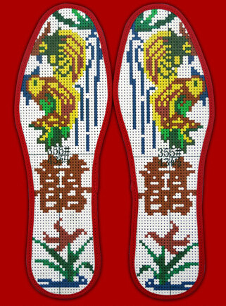 绣花鞋垫的做法,绣花喜字鞋垫
