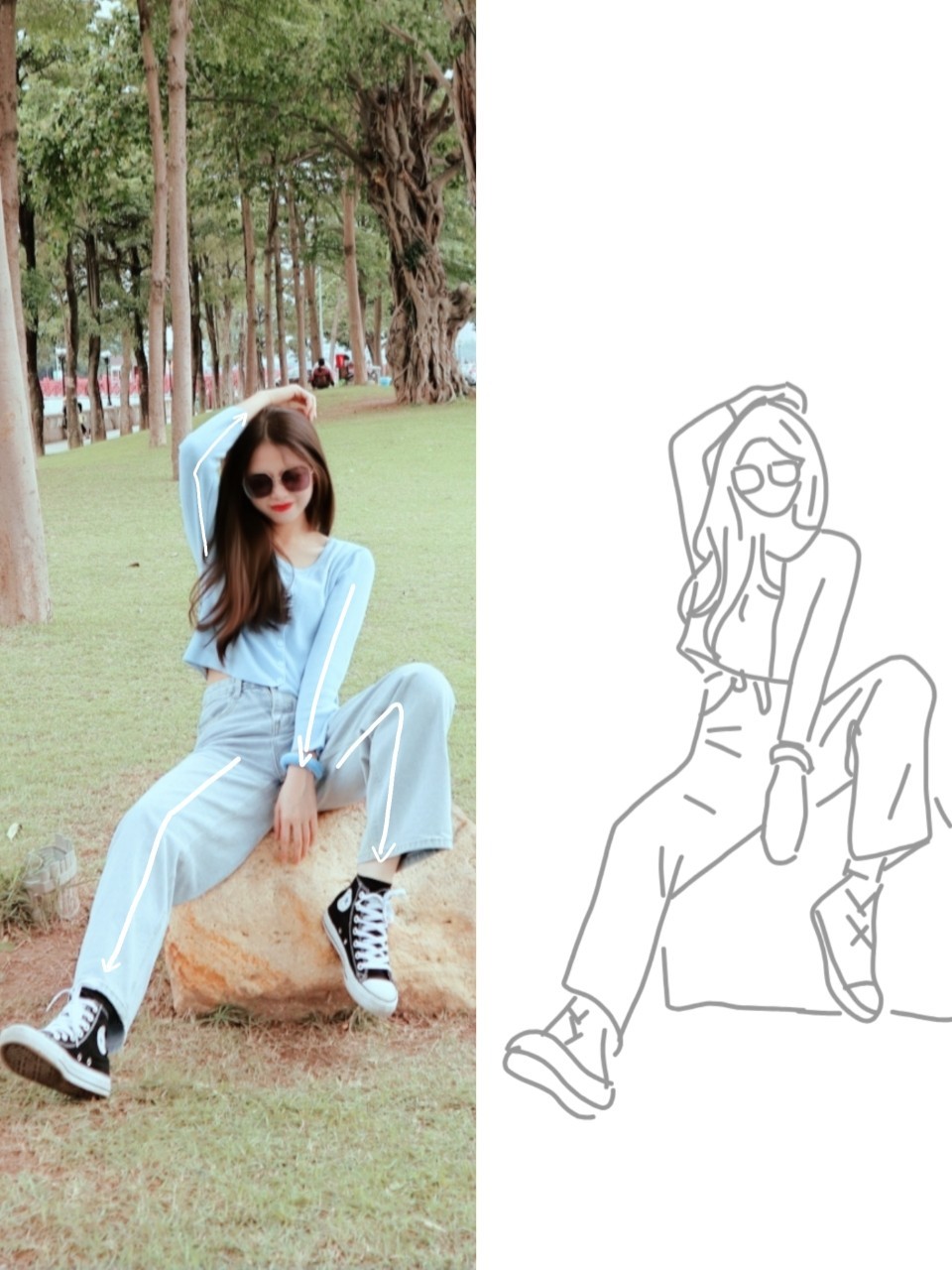 海边拍照姿势怎么不尴尬,和闺蜜不尴尬的拍照姿势