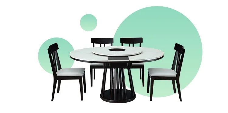 旋转伸缩餐桌岩板带电磁炉,可伸缩多功能电磁炉家用餐桌