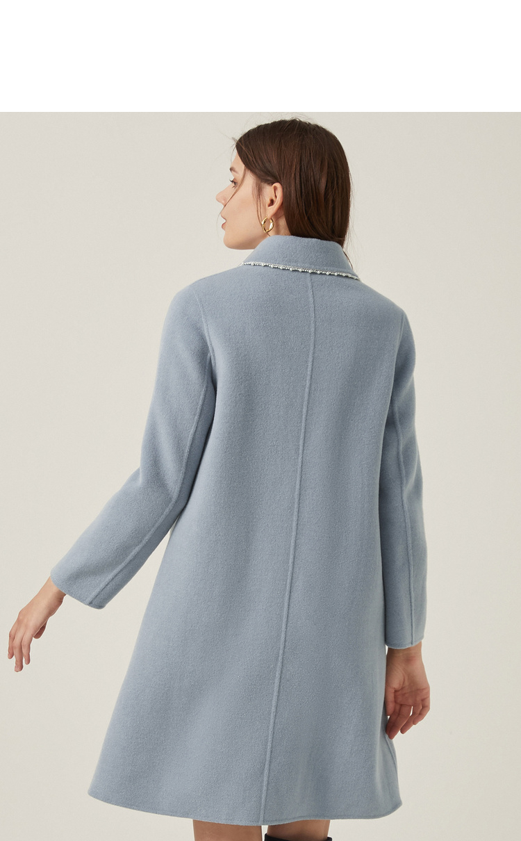 莱茵新款大衣,春季莱茵蓝色外套穿搭