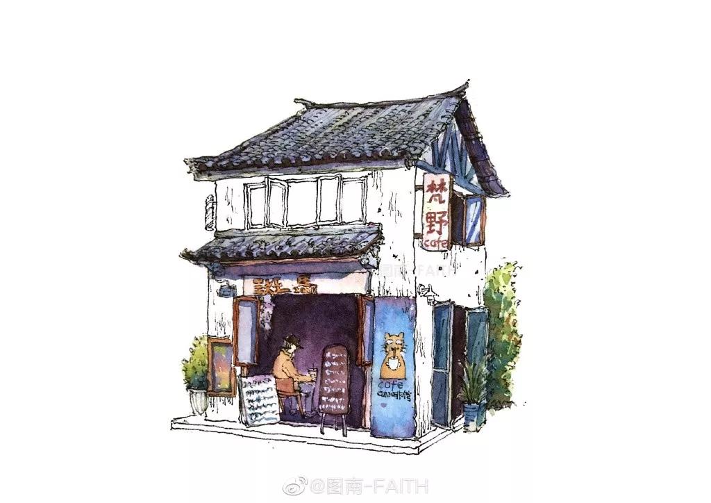 水彩画建筑入门零基础初学,水彩大师的建筑风景作品