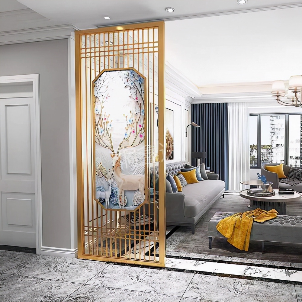 入户不锈钢屏风隔断效果图,云南不锈钢屏风隔断供应