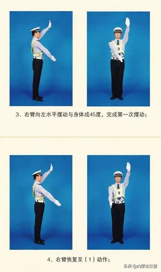 交警手势信号图解路上必备,交警手势一看就懂的小技巧
