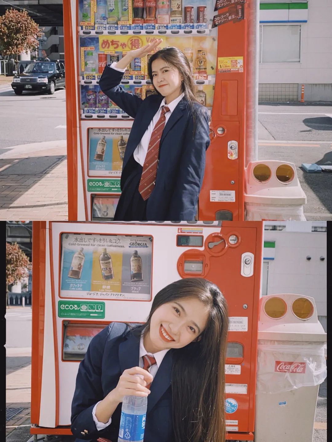 早春外套穿搭学生党甜酷,大衣卫衣短裙靴子