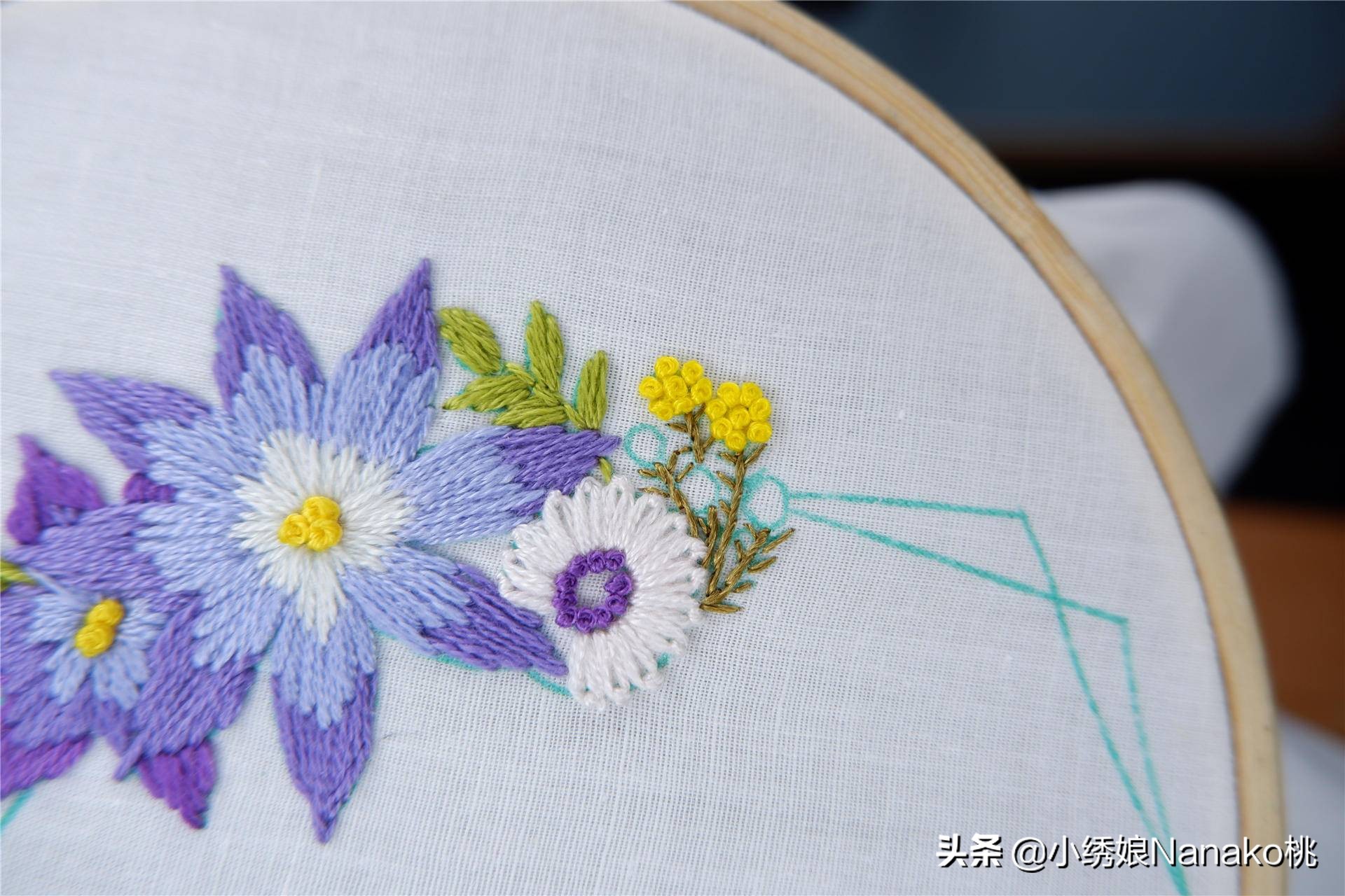 满园春刺绣教程,花环刺绣教程