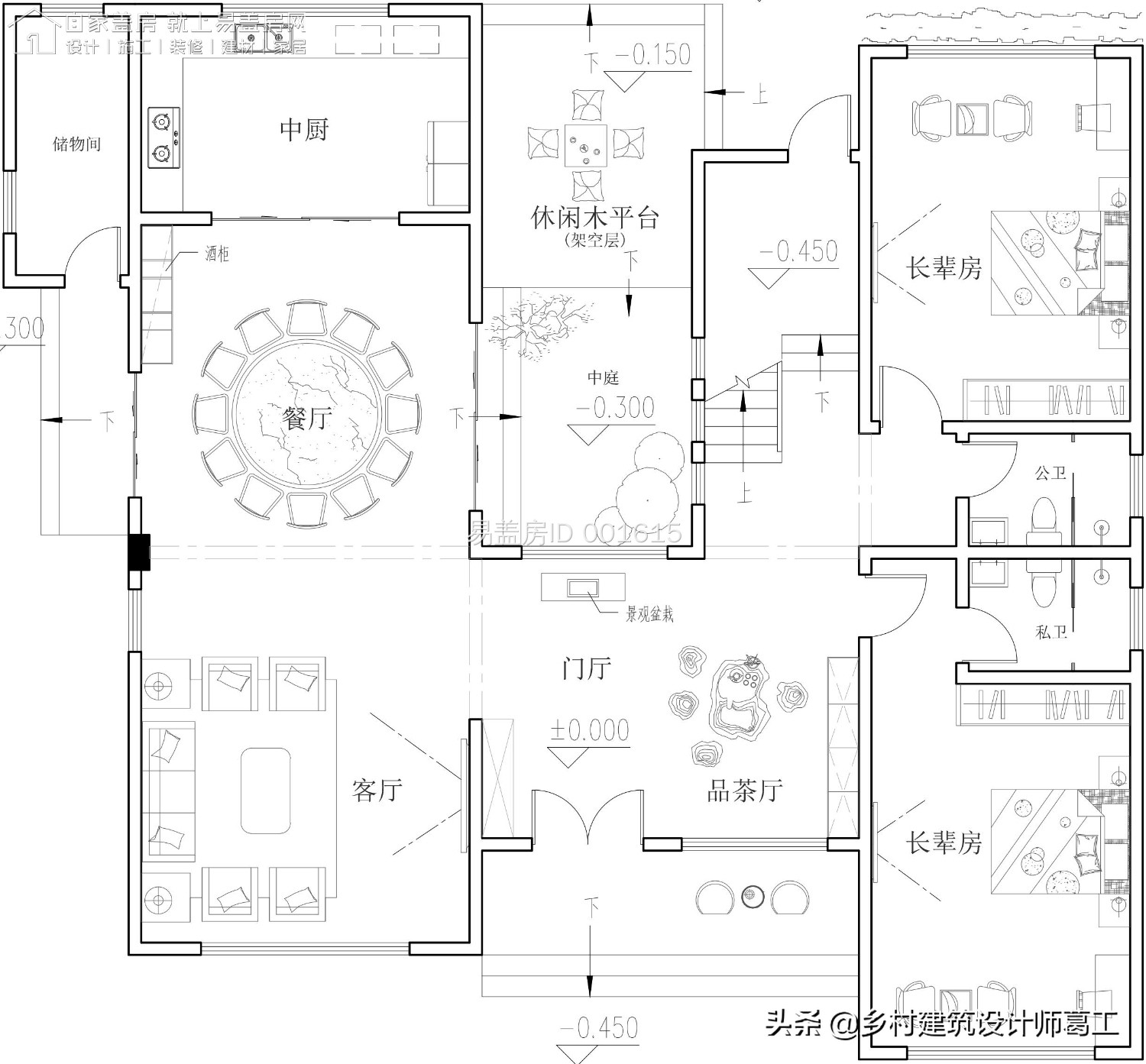 西向现代风三层别墅,现代风2间三层带院子别墅