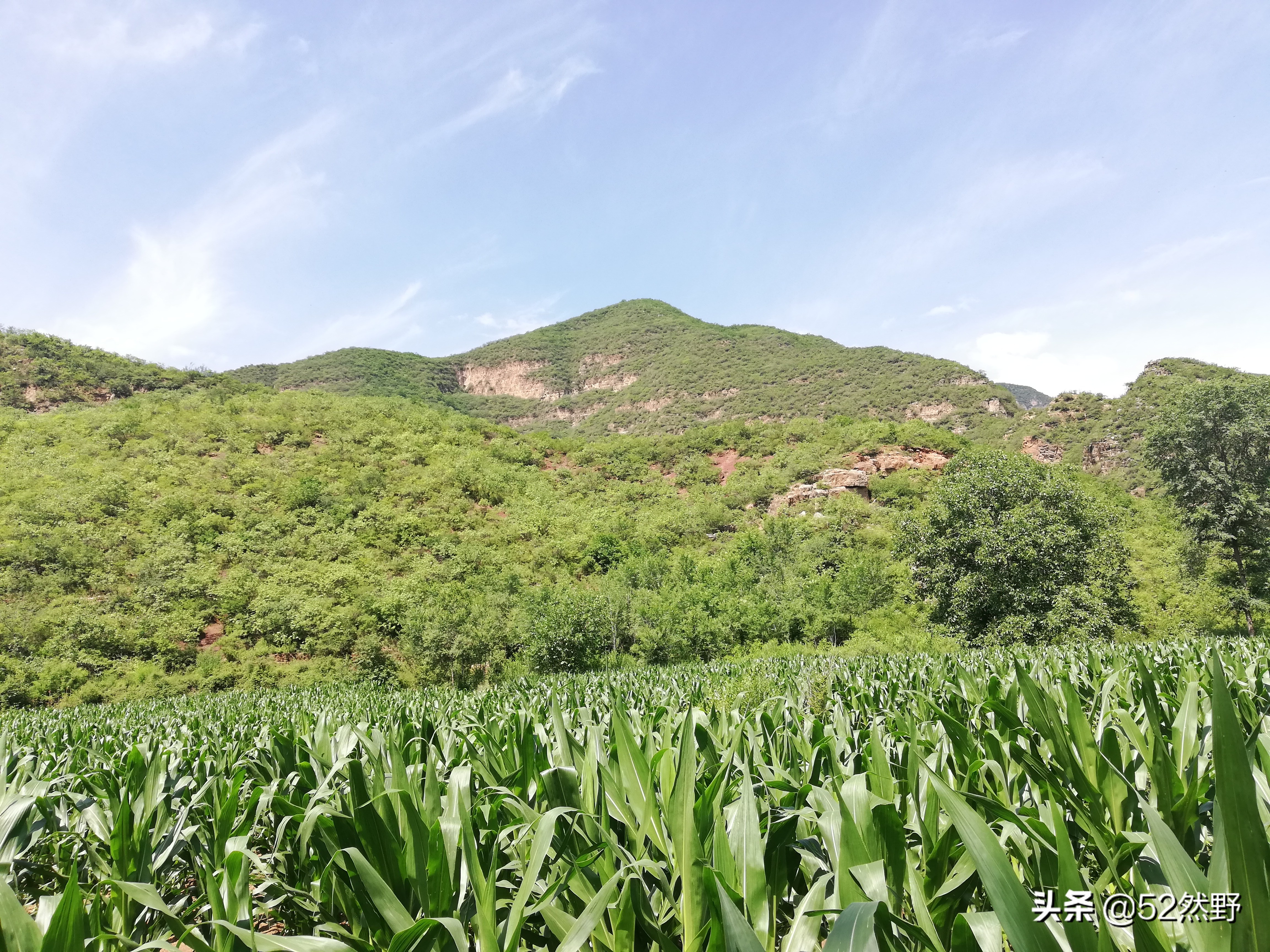燕山唯一丹霞长嵯，山村溪水野草闲花