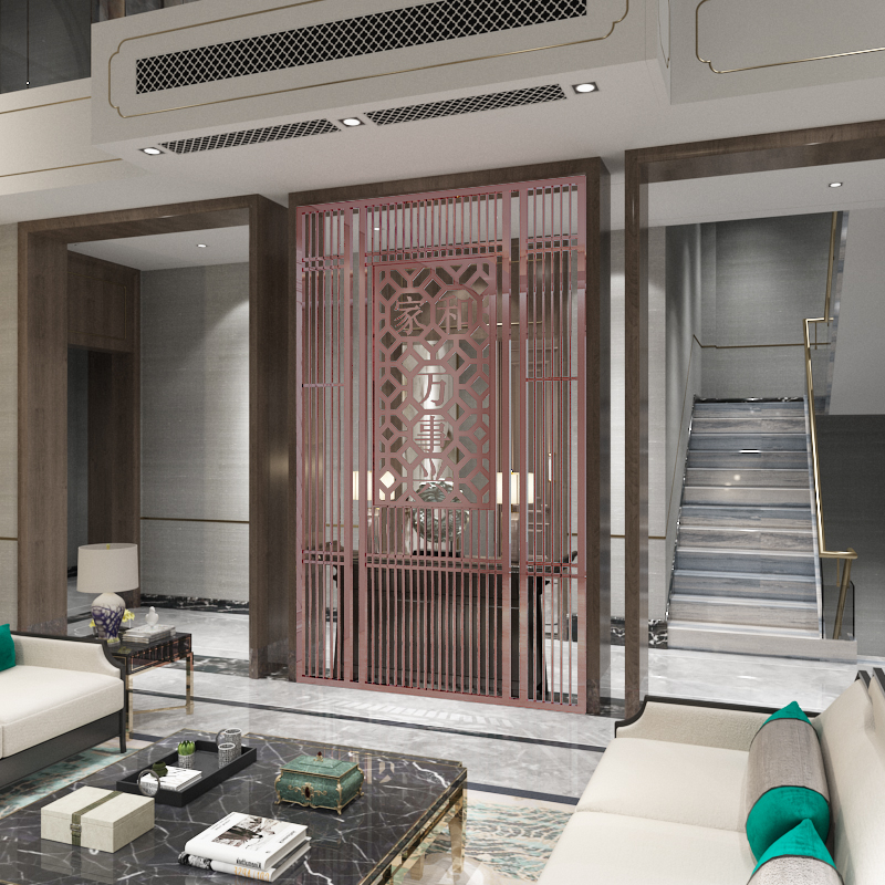 别墅室外不锈钢屏风大全,别墅进门屏风设计高级感