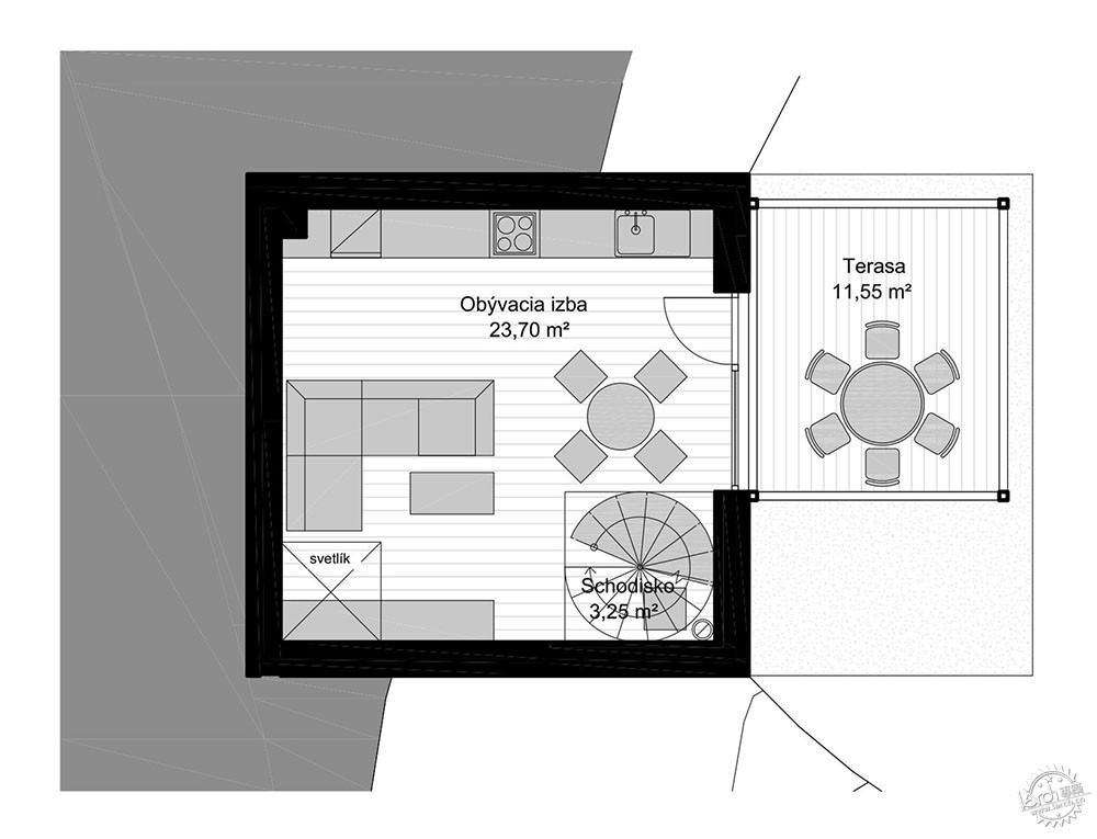将“竖直”与“水平”完美组合的度假小屋