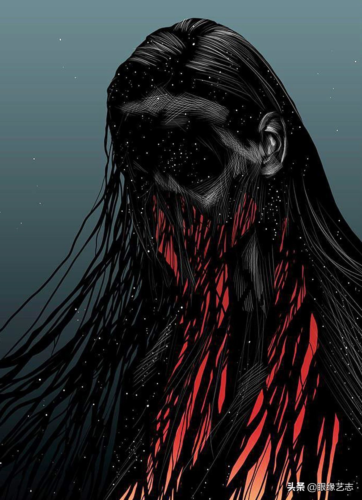 二维宇宙的浓情挣扎：另类的音乐封面插画，穿行暗夜的吟游诗人