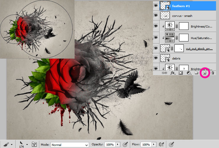 ps如何换花朵教程图解,ps怎么画枯萎的玫瑰