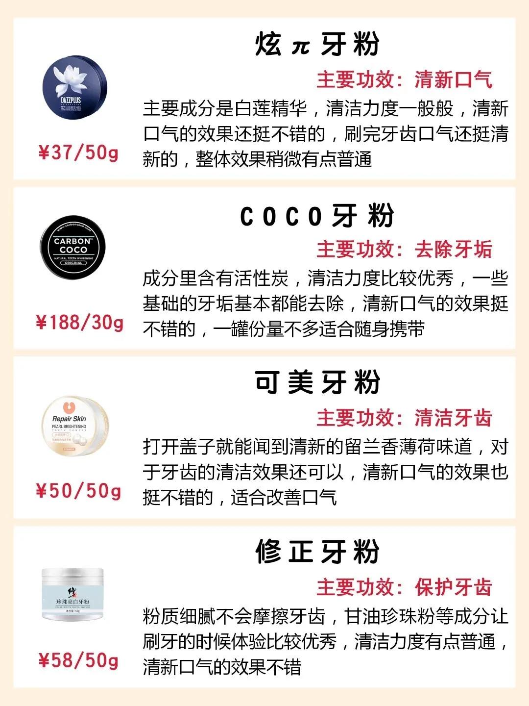 牙齿美白的国货之光,平价牙粉美白去黄测评