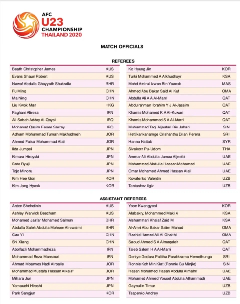 u23亚洲杯中国队对韩国队裁判,中韩u23亚洲杯对决直播