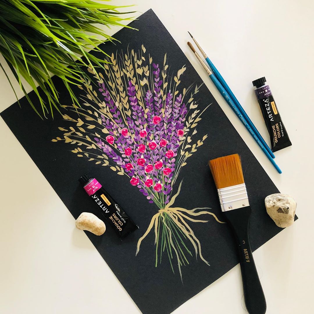 清新水彩手绘花卉插画,高级感的花卉插画