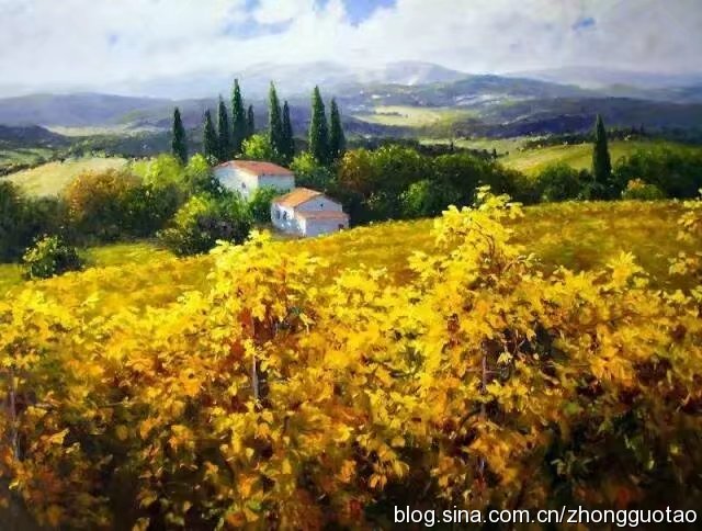 欧洲海滩风景油画作品欣赏,欧洲经典田园油画高清作品图