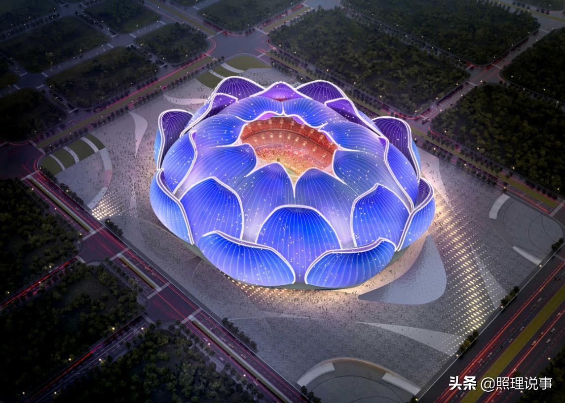 恒大最美荷花造型,恒大新足球场震撼全场