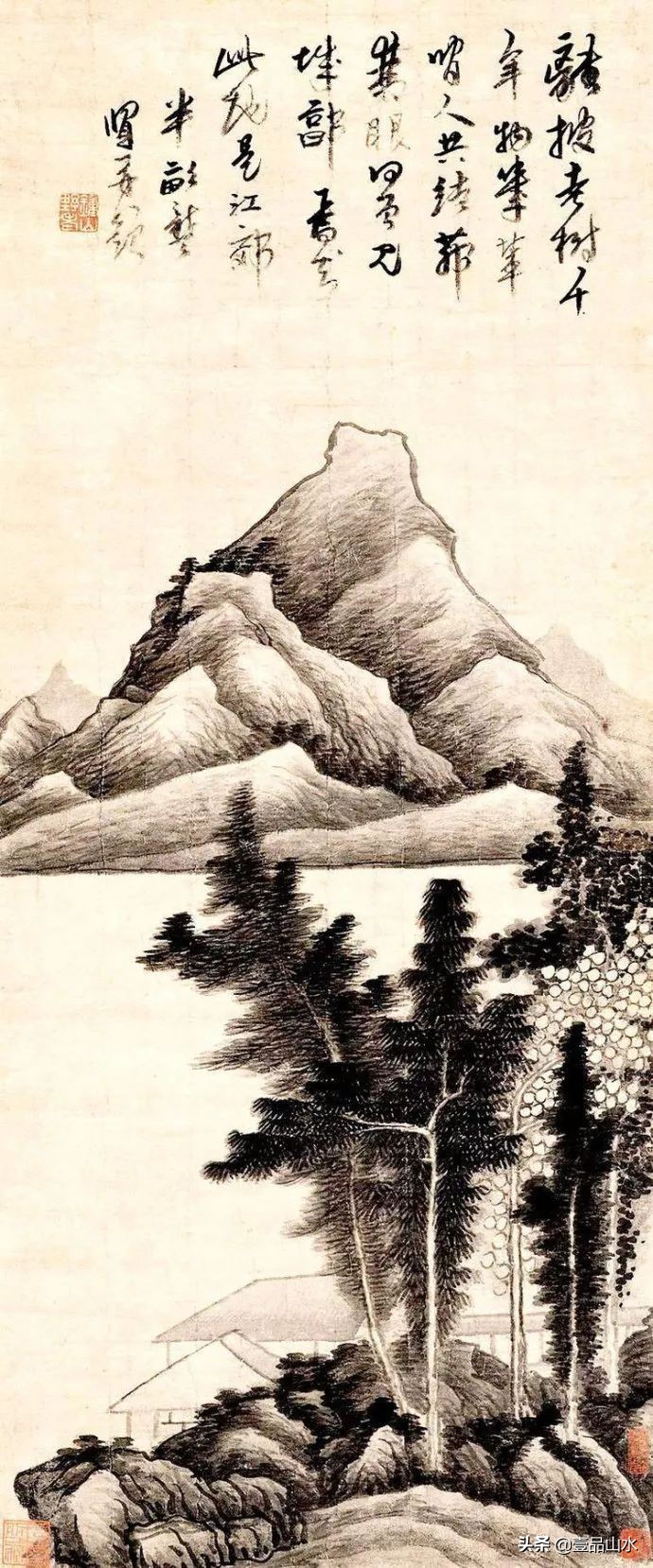 最真实的国画山水画,当代国画山水中的点景人物