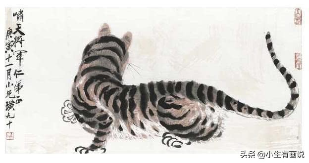 齐白石画的老虎放大10倍什么样子,齐白石为什么把老虎画成病猫