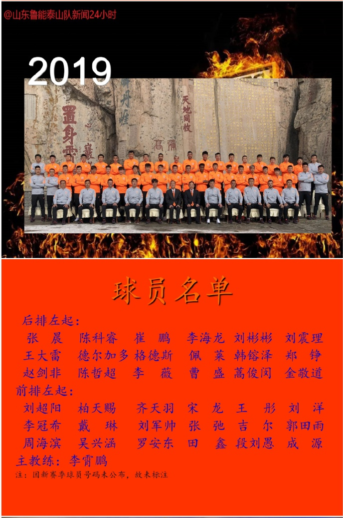 鲁能泰山全家福2014,山东鲁能2018全家福