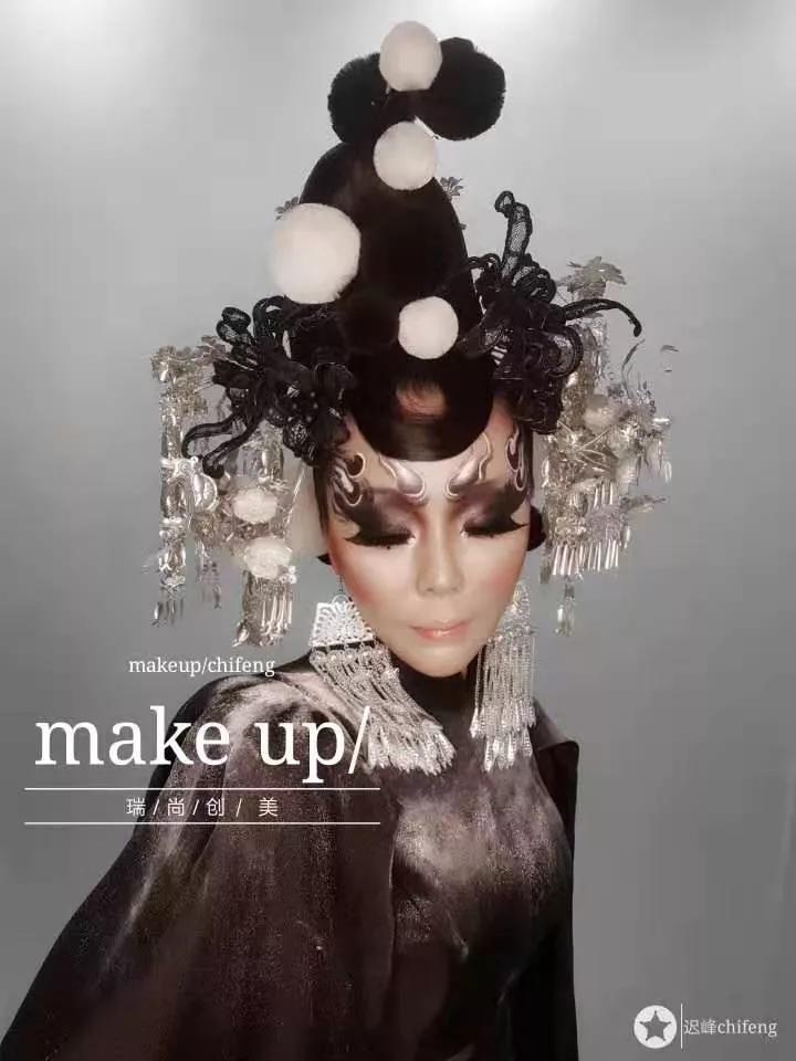 舞台纸质服饰创意妆,舞台创意妆整体造型