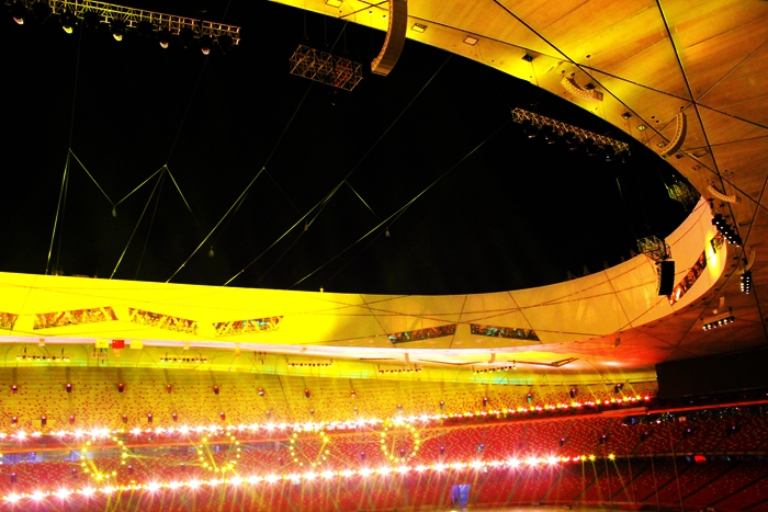 国家奥体中心灯光秀,鸟巢朝阳灯光节