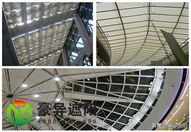 中庭采光顶遮阳帘,房顶采光设计遮阳帘