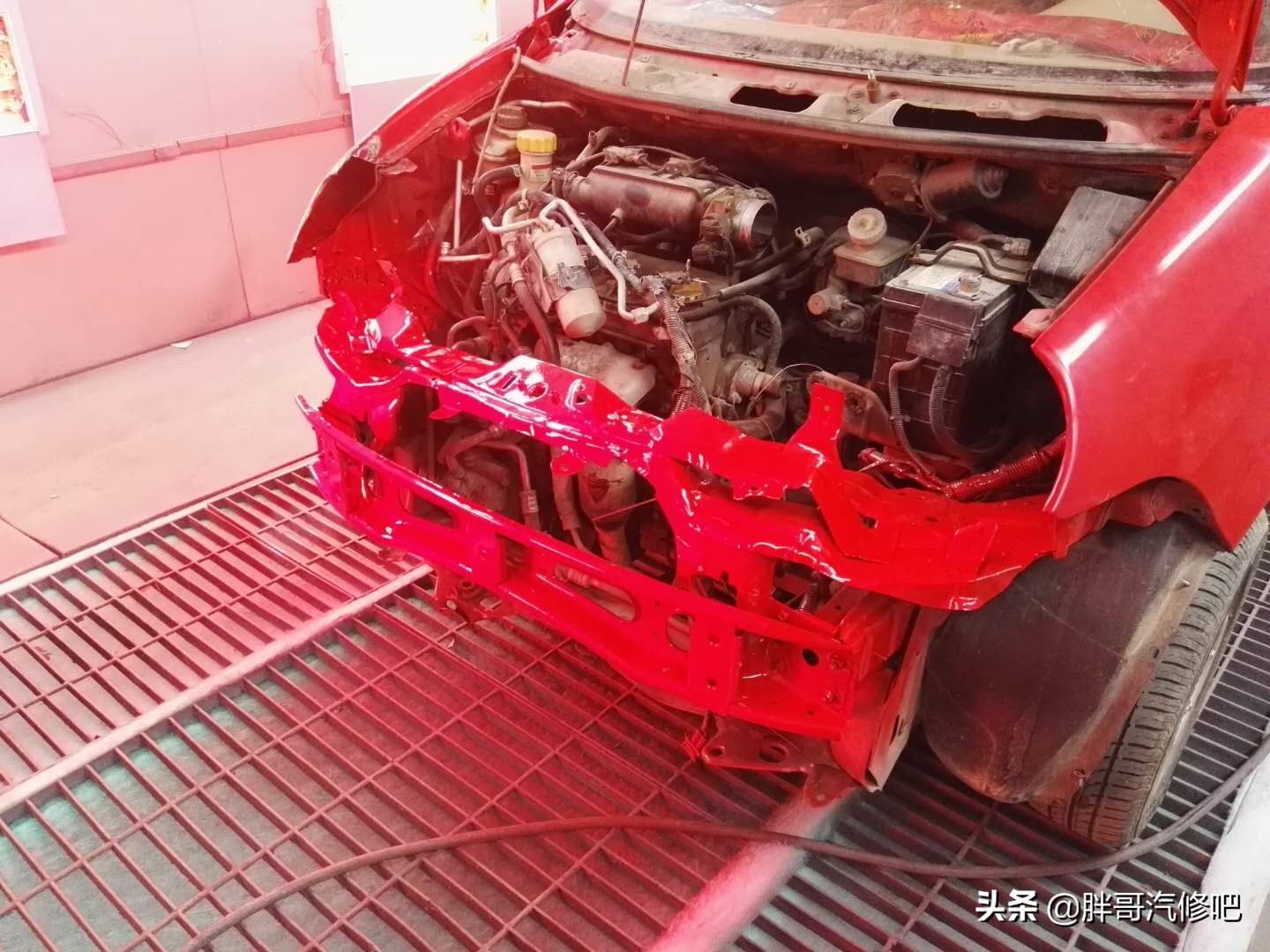 胖哥分享事故车维修，钣金整形梁头校订，看着你会心疼你的爱车