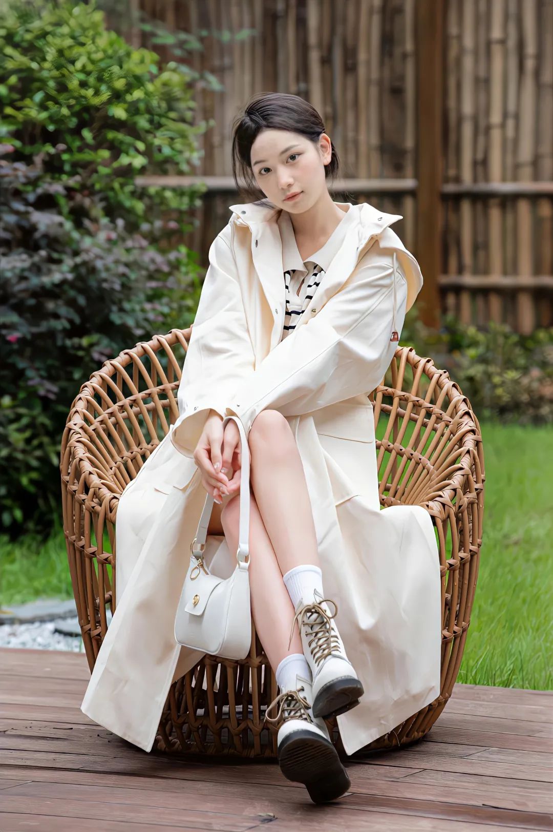 矮个子必备鞋最新款马丁靴,今年最火的中筒靴粗腿圆头马丁靴