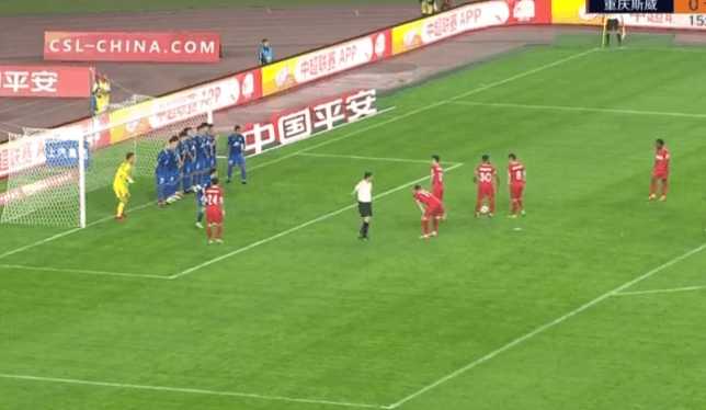 苏宁失利分析,重庆力帆江苏苏宁门线任意球