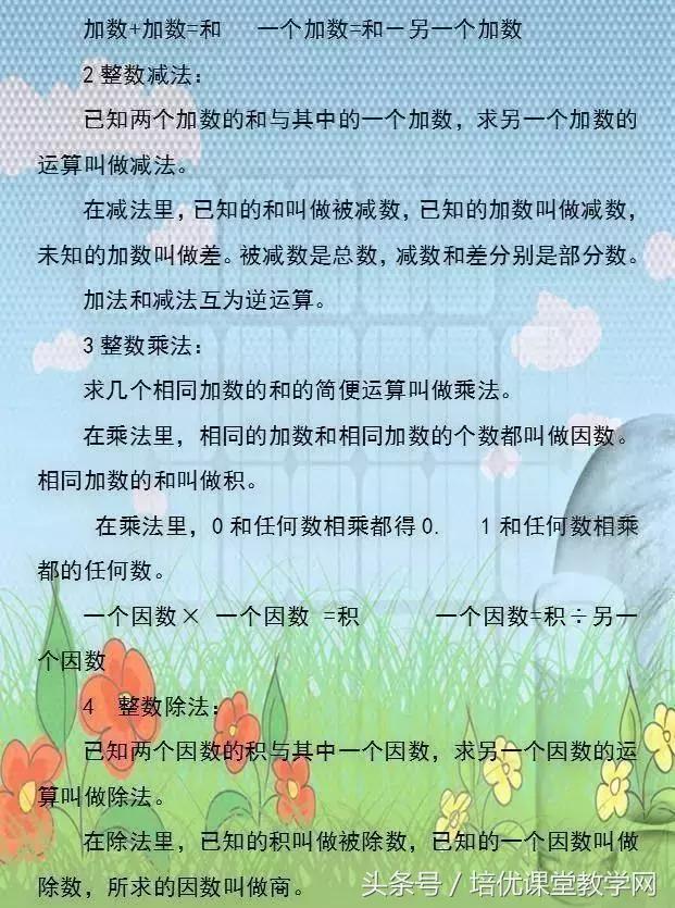 小学数学必背公式完整版,廖老师熬夜整顿小学数学公式大全
