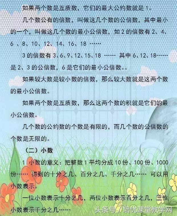 小学数学必背公式完整版,廖老师熬夜整顿小学数学公式大全