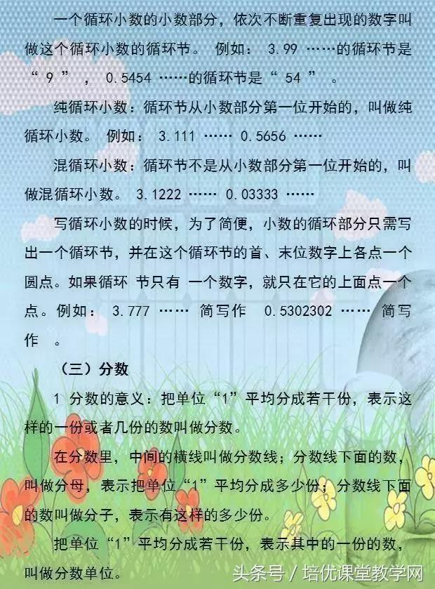 小学数学必背公式完整版,廖老师熬夜整顿小学数学公式大全