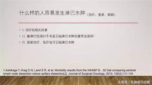 乳腺癌术后淋巴水肿预防和治疗ppt,乳腺癌术后淋巴水肿的护理论文