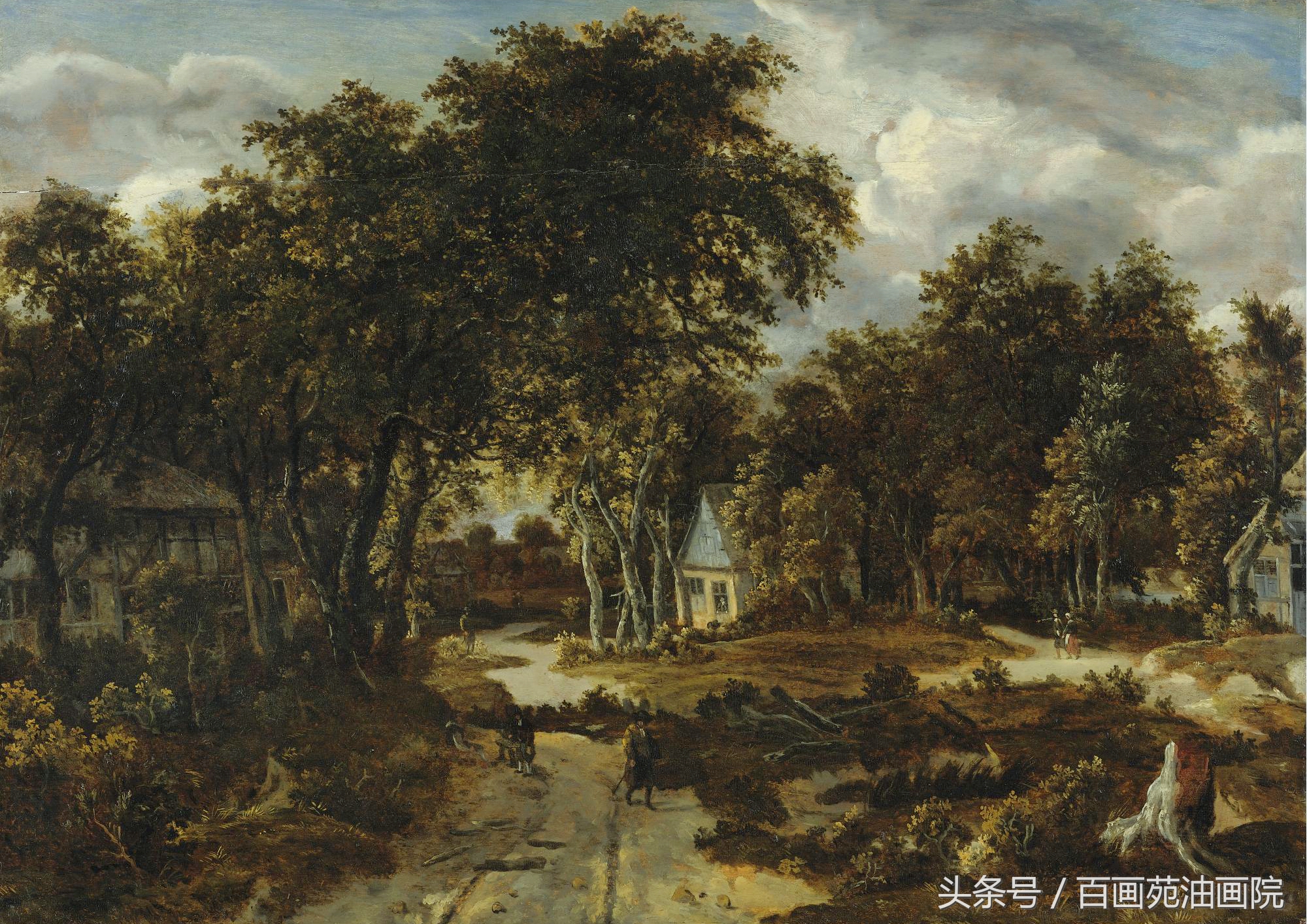 播放油画风景色彩写生示范,色彩明快的大师级风景油画