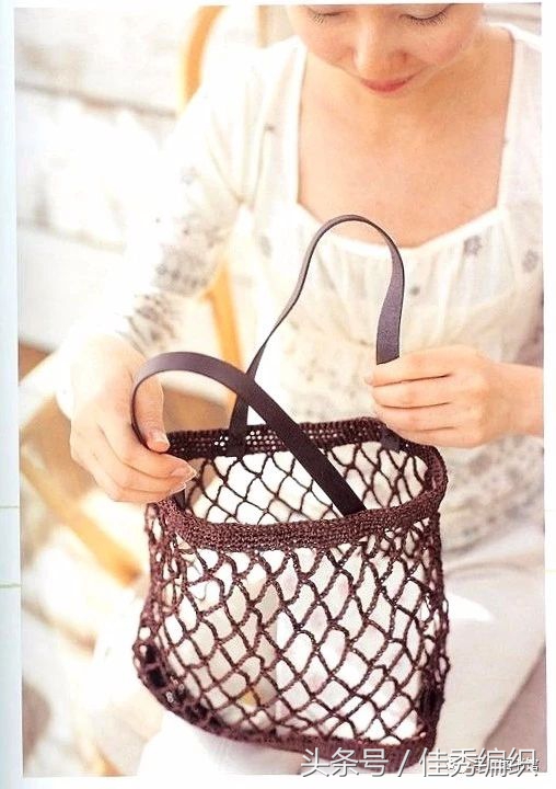钩针编织网兜图片,钩针网兜包编织教程