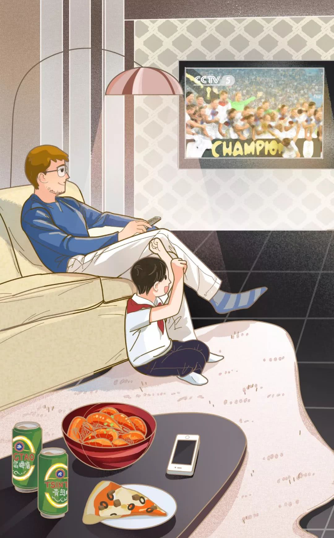 插画故事｜豪情40年，我与央视世界杯一起走过