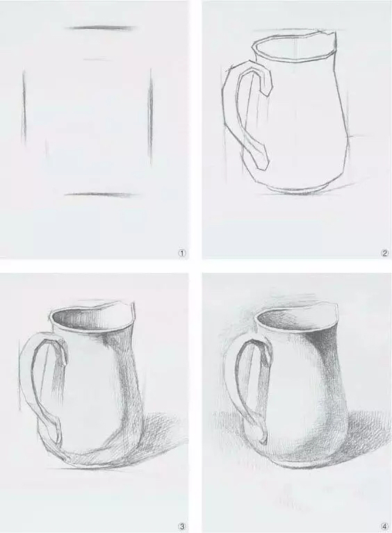 素描几何体初步教学,石膏素描几何体组合临摹图片