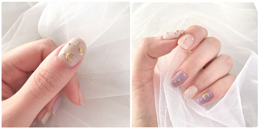 裸色美甲ins风高级感简单,美甲款式图片ins中长款裸色猫眼