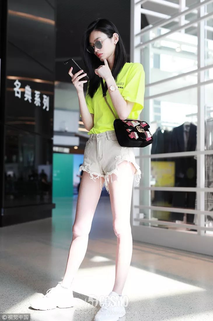 时髦精小众设计高腰短裤,毛边时髦短裤